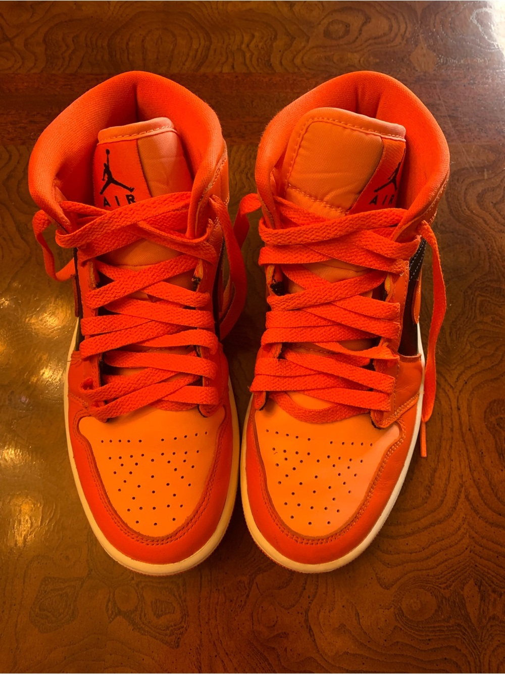 Nike Air Jordan One High-Top Sneakers in Bright Orange